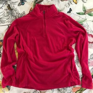 Columbia raspberry red pullover with half zipper